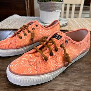 Sperry Top-Sider Sea Coast Fish Circle Coal Boat Shoes Lace Up Women's 8M